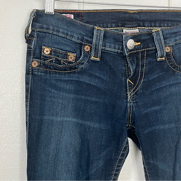 Vintage Y2k True Religion Low Rise Dark Skinny Jeans Embellished Back Pockets - Picture 8 of 13